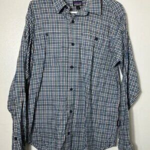 Patagonia Button Down Shirt Men’s Sz M Plaid Outdoors Organic Cotton Preppy